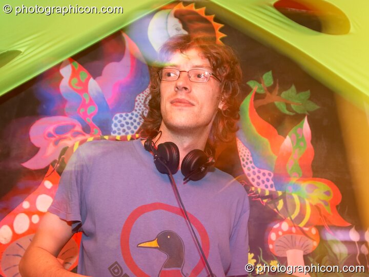 Snafu DJing in the Funky Beats Chillout at Chrysalid. London, Great Britain. © 2006 Photographicon