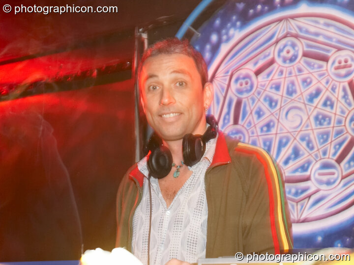 Aliji DJing in the Chill room at the Liquid Records party. London, Great Britain. © 2007 Photographicon
