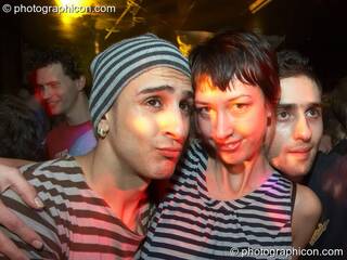 Mark and friends in the Echo System room at the Liquid Records party. London, Great Britain. © 2007 Photographicon