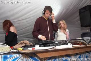 Liquid James vs Mary Miss Fairy DJing on the Liquid Stage at the Echo Festival. Overton, Great Britain. © 2007 Photographicon