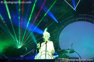 Michele Adamson performs in costume on vocals with Shpongle at Shpongle Live in Concert. London, Great Britain. © 2008 Photographicon