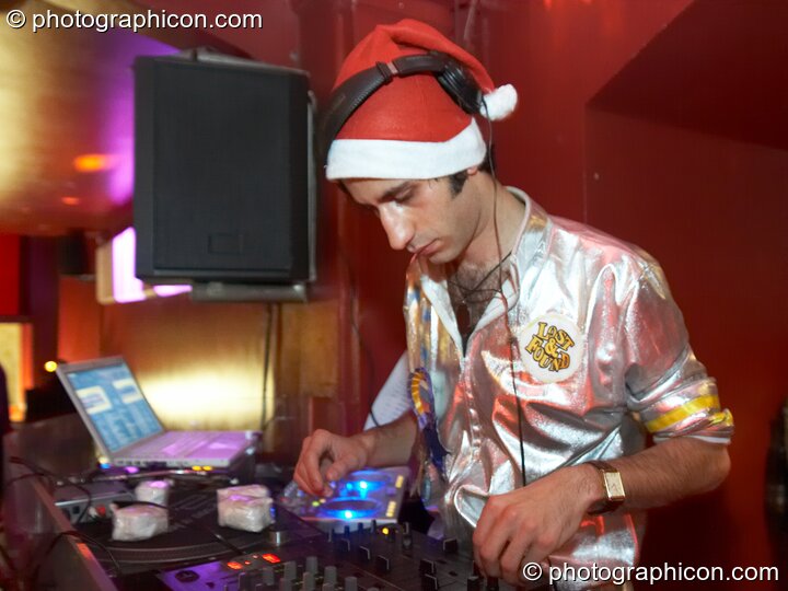 A DJ in the Peppermint Hippo Lounge at Electric Circus / Circus2Gaza. London, Great Britain. © 2009 Photographicon