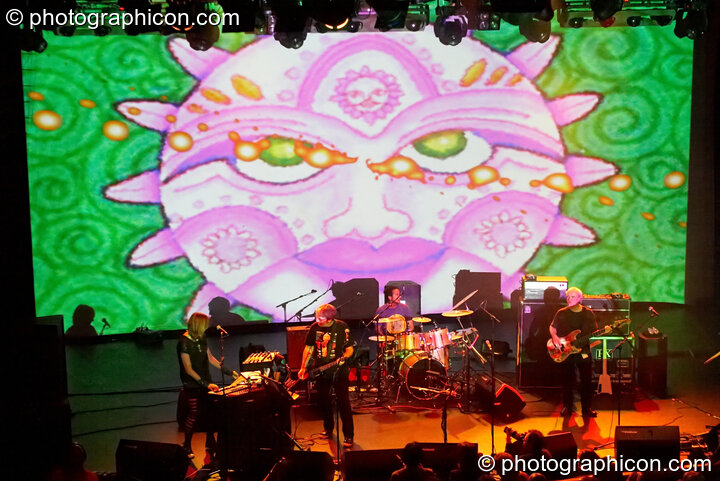 The Steve Hillage Band perform at the Kentish Town Forum, with visual projections by ColourSound. London, Great Britain. © 2009 Photographicon