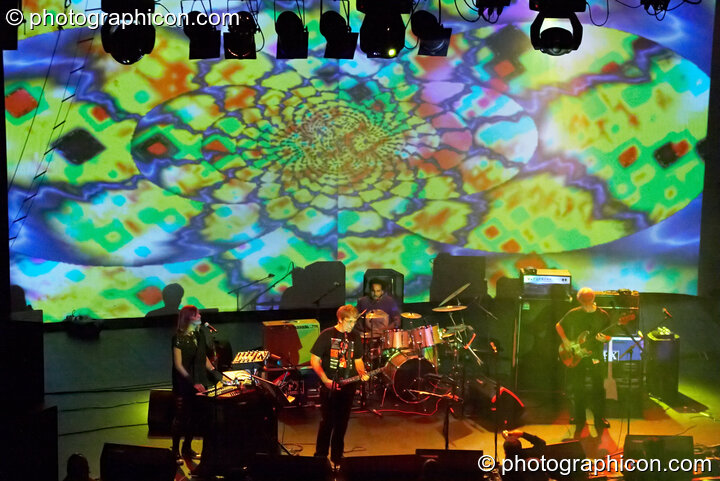 The Steve Hillage Band perform at the Kentish Town Forum, with visual projections by ColourSound. London, Great Britain. © 2009 Photographicon