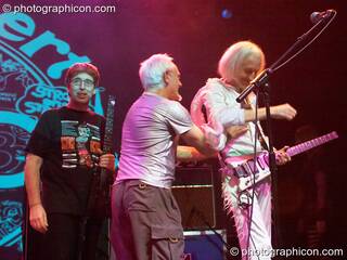 Steve Hillage, Mike Howlett, and Daevid Allen of  Planet Gong perform at the Kentish Town Forum. London, Great Britain. © 2009 Photographicon