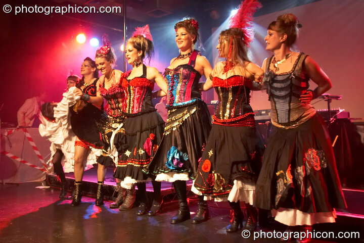 The Kicker Bocker Glories perform the Can-Can in the Main Theatre at the Electric Circus. London, Great Britain. © 2010 Photographicon