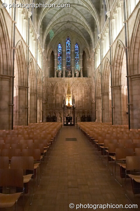 Southwark Cathedral when empty - soon to be the stage setting for the Southwark Mysteries 2010. London, Great Britain. © 2010 Photographicon