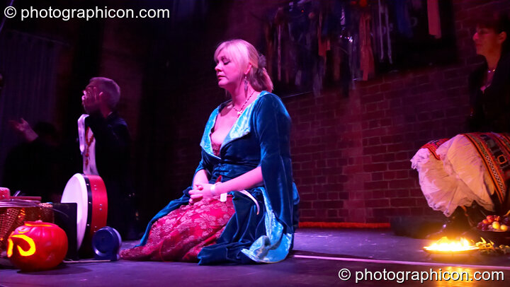 John Constable (as Jon Crow), Michelle Watson (as The Goose) and Michelle Malka (as a Goose Girl) perform extracts from The Southwark Mysteries at Halloween of the Cross Bones XIII. London, Great Britain. © 2010 Photographicon