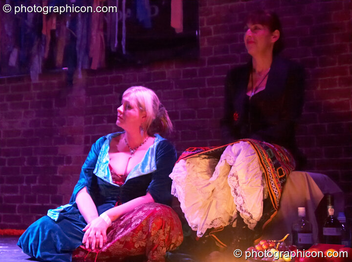 Michelle Watson (as The Goose) and Michelle Malka (as a Goose Girl) perform extracts from The Southwark Mysteries at Halloween of the Cross Bones XIII. London, Great Britain. © 2010 Photographicon