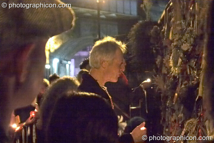 John Constable leads the reading of the names of the outcast dead outside the gates of the old Cross Bones graveyard at The Halloween of the Cross Bones XIII. London, Great Britain. © 2010 Photographicon