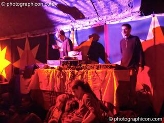 Tom DJing on the Small World Stage at the Synergy Project. London, Great Britain. © 2005 Photographicon