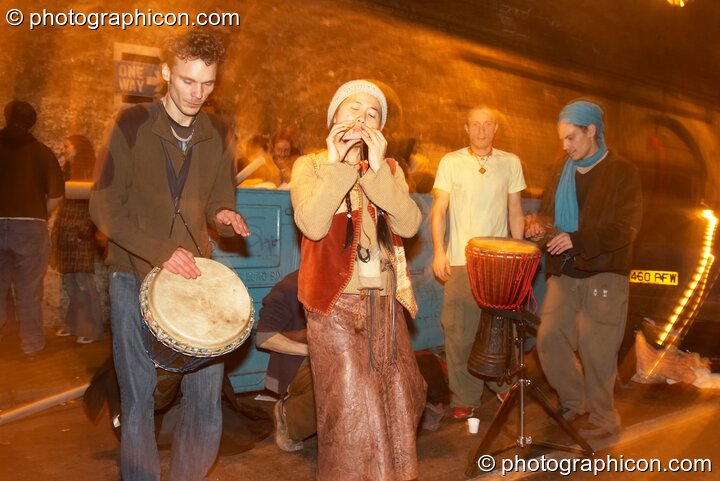 A Spirit Jamming session in the road tunnel outside The Synergy Project. London, Great Britain. © 2006 Photographicon