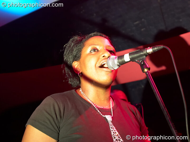 Angie Brown of Mezzowave perform on the Binglybongly stage at The Synergy Project. London, Great Britain. © 2006 Photographicon