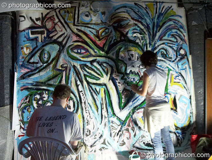 A dynamic oil painting in progress in the IDSpiral space at The Synergy Project. London, Great Britain. © 2006 Photographicon