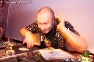 Mix Master Morris DJs on the Speak stage at The Synergy Project. London, Great Britain. © 2006 Photographicon