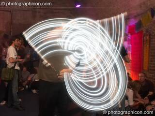 DevKev of Jedi Jugglers performs in the Sangita Sounds space at The Synergy Project. London, Great Britain. © 2007 Photographicon