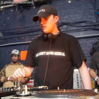 Freshold & Mancini DJing on the Archangel stage at The Synergy Project. London, Great Britain. © 2007 Photographicon