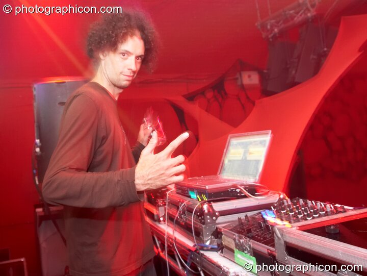 Phidelity (Native State Records, US) DJs on the Future Music stage at Luminopolis (formerly The Synergy Project). London, Great Britain. © 2008 Photographicon