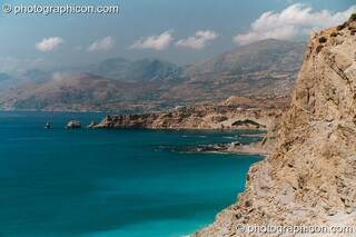 View of the sea from above the beach at Agios Pavlos. Greece. © 2002 Photographicon