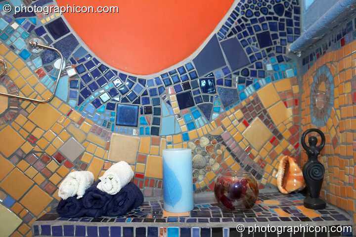 Mosaic artwork in the bathroom at the Kingston Goddess Temple. Kingston-upon-Thames, Great Britain. © 2007 Photographicon