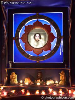 Martin's Babaji shrine built into a bricked up window at the Kingston Goddess Temple. Kingston-upon-Thames, Great Britain. © 2007 Photographicon
