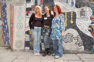 Voulnteers at the opening of Save The World Club's Hundertwasser mosaic. Kingston Upon Thames, Great Britain. © 2005 Photographicon
