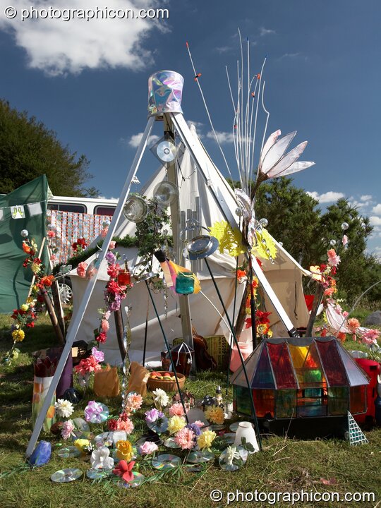Shrine sculture at Big Green Gathering 2005. Burrington, Cheddar, United Kingdom. © 2005 Photographicon