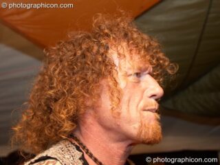 A musicians jams at Big Green Gathering 2005. Burrington, Cheddar, United Kingdom. © 2005 Photographicon