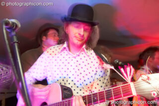 The Glitzy Baghags perform on the Small World Solar Stage at Big Green Gathering 2007. Burrington, Cheddar, United Kingdom. © 2007 Photographicon