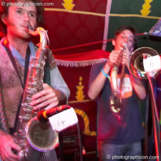 King Porter Stomp perform at Big Green Gathering 2007. Burrington, Cheddar, United Kingdom. © 2007 Photographicon