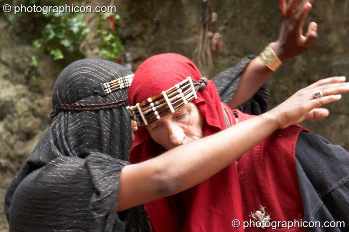 A man and woman perform a ritual dance to Mary Magdelene & Yeshua at the Feast of the Magdalene. Glastonbury, United Kingdom. © 2005 Photographicon