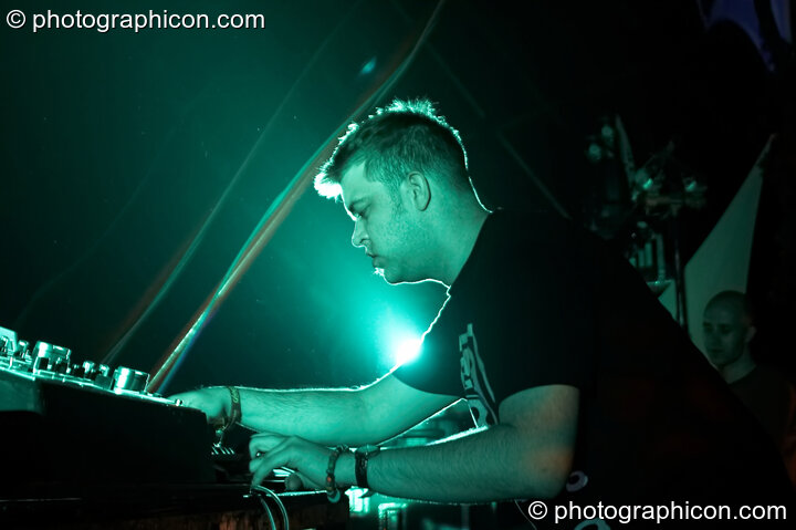 Scorb playing on the Liquid Stage at Glade Festival 2006. Aldermaston, United Kingdom. © 2006 Photographicon