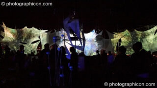 Projections by Arcescape on the IDSpiral outside stage at Glade Festival 2006. Aldermaston, United Kingdom. © 2006 Photographicon
