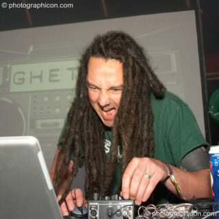 Bong Ra on the Overkill Stage during the Bangface Evening at Glade Festival 2006. Aldermaston, United Kingdom. © 2006 Photographicon