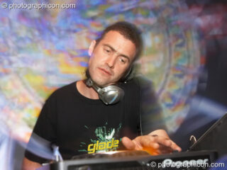 Ans DJing on the Liquid Stage at Glade Festival 2006. Aldermaston, United Kingdom. © 2006 Photographicon