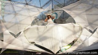 Pathaan DJing in the IDSpiral dome at Glade Festival 2006. Aldermaston, United Kingdom. © 2006 Photographicon