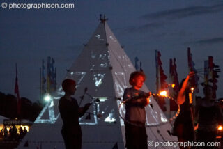 The Fire Show and burning of the pyramid at Glade Festival 2011. King's Lynn, United Kingdom. © 2011 Photographicon