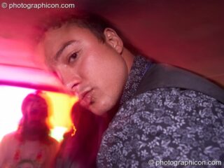 Wonky people in the Boom Bus at Glade Festival 2011. King's Lynn, United Kingdom. © 2011 Photographicon