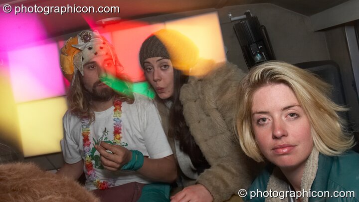 Wonky people in the Boom Bus at Glade Festival 2011. King's Lynn, United Kingdom. © 2011 Photographicon