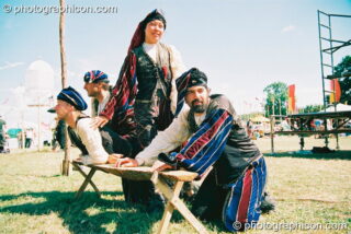 The Theatre of Now perform Romeo and Juliet in the Green Futures field at Glastonbury Festival 2003. Pilton, United Kingdom. © 2003 Photographicon