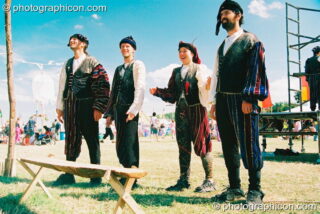The Theatre of Now perform Romeo and Juliet in the Green Futures field at Glastonbury Festival 2003. Pilton, United Kingdom. © 2003 Photographicon
