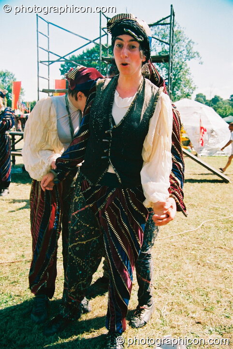 The Theatre of Now perform Romeo and Juliet in the Green Futures field at Glastonbury Festival 2003. Pilton, United Kingdom. © 2003 Photographicon