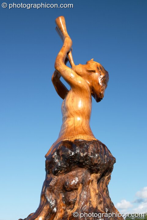 Vandweller tree sculpture of Pan at Glastonbury Festival 2004. Pilton, United Kingdom. © 2004 Photographicon