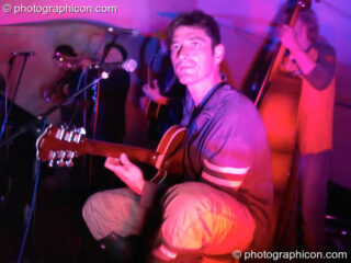 Tragic Roundabout  perform on the Small World Solar Stage (Green Futures field) at Glastonbury Festival 2005. Pilton, United Kingdom. © 2005 Photographicon