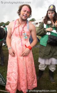 Portrait of a Green Police officer in costume at Glastonbury Festival 2007. Pilton, United Kingdom. © 2007 Photographicon