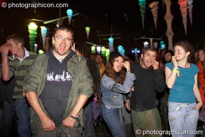 People dancing in the ID Spiral area of the Dance Village at Glastonbury Festival 2007. Pilton, United Kingdom. © 2007 Photographicon