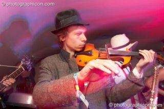 The Glitzy Baghags perform on the Small World Solar Stage at Glastonbury Festival 2007. Pilton, United Kingdom. © 2007 Photographicon