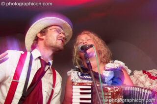 The Glitzy Baghags perform on the Small World Solar Stage at Glastonbury Festival 2007. Pilton, United Kingdom. © 2007 Photographicon