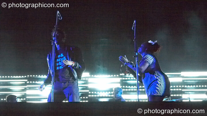 Massive Attack perform on the Other Stage at Glastonbury Festival 2008. Pilton, United Kingdom. © 2008 Photographicon