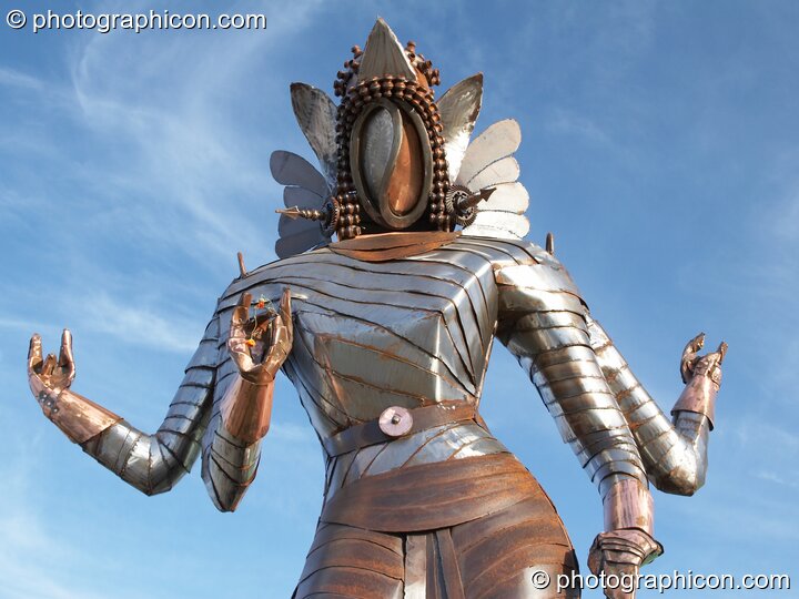 A large statue of the Hindu goddess Kali in the Craft Field at Glastonbury Festival 2008. Pilton, United Kingdom. © 2008 Photographicon